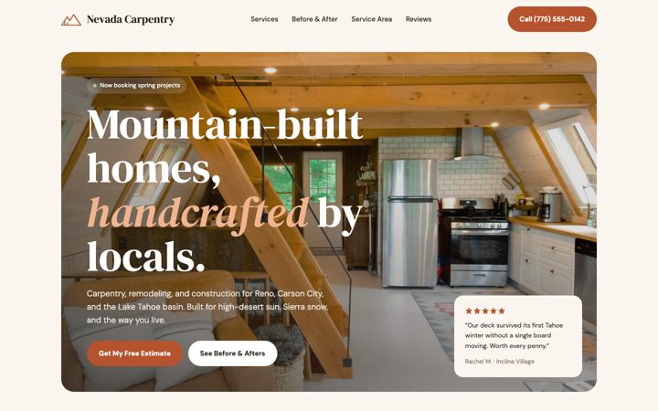 Mockup C, High Desert homepage